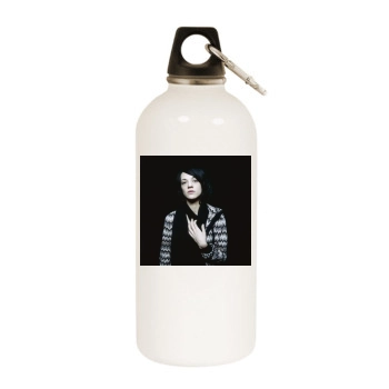 Asia Argento White Water Bottle With Carabiner