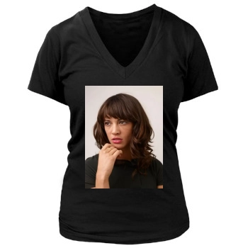 Asia Argento Women's Deep V-Neck TShirt