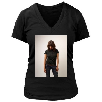 Asia Argento Women's Deep V-Neck TShirt