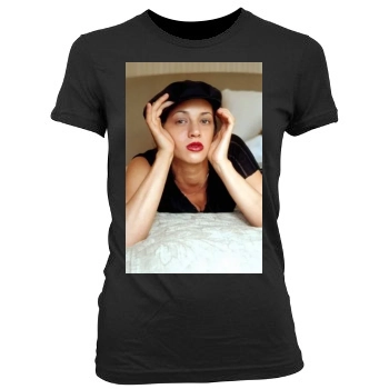 Asia Argento Women's Junior Cut Crewneck T-Shirt