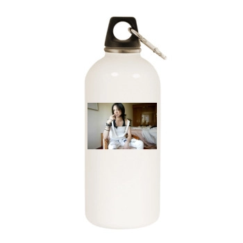 Asia Argento White Water Bottle With Carabiner