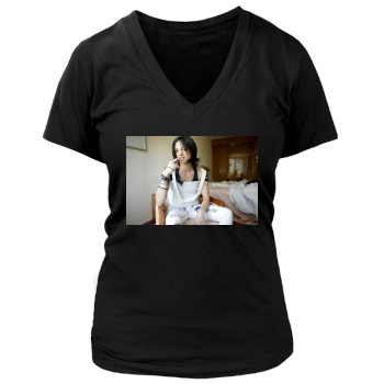 Asia Argento Women's Deep V-Neck TShirt