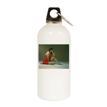 Asia Argento White Water Bottle With Carabiner