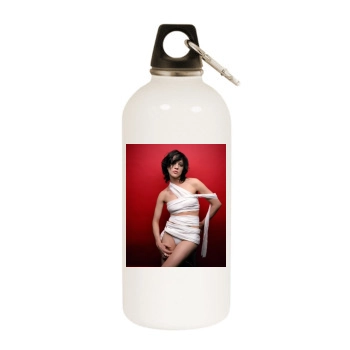 Asia Argento White Water Bottle With Carabiner