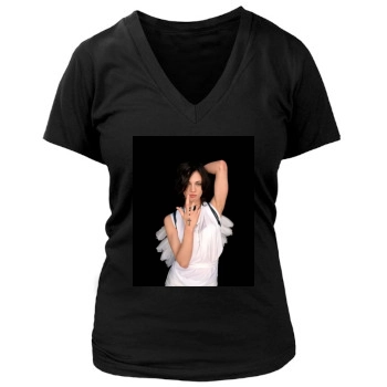 Asia Argento Women's Deep V-Neck TShirt