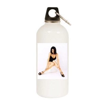 Famke Janssen White Water Bottle With Carabiner