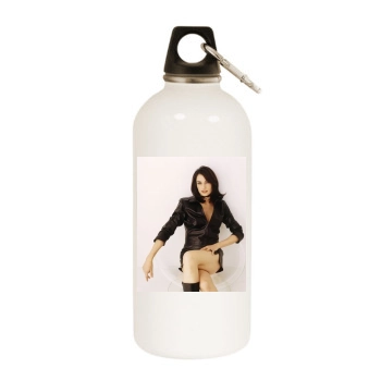 Famke Janssen White Water Bottle With Carabiner