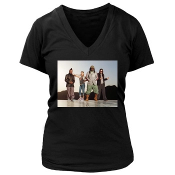 Fergie and The Black Eyed Peas Women's Deep V-Neck TShirt