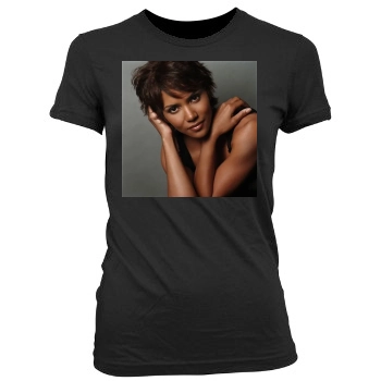 Halle Berry Women's Junior Cut Crewneck T-Shirt