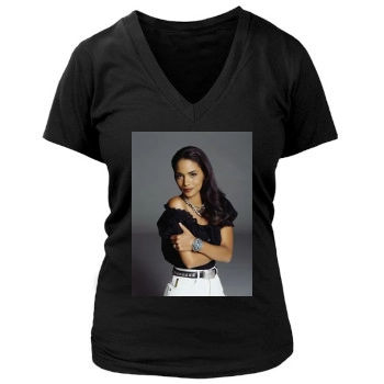 Halle Berry Women's Deep V-Neck TShirt