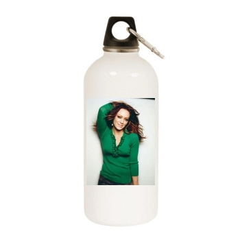 Hilary Duff White Water Bottle With Carabiner