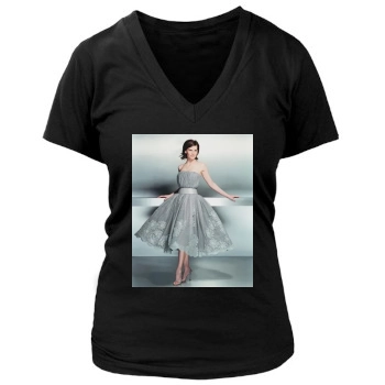 Hilary Swank Women's Deep V-Neck TShirt