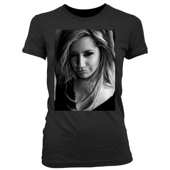 Ashley Tisdale Women's Junior Cut Crewneck T-Shirt