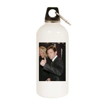 Hugh Jackman White Water Bottle With Carabiner