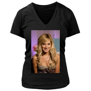 Ashley Tisdale Women's Deep V-Neck TShirt