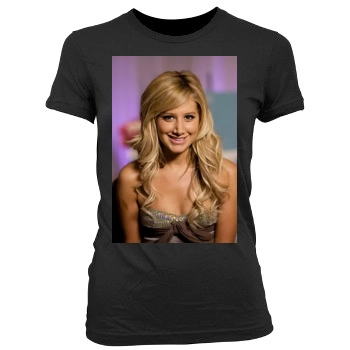 Ashley Tisdale Women's Junior Cut Crewneck T-Shirt