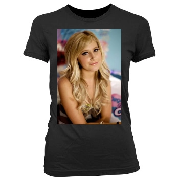 Ashley Tisdale Women's Junior Cut Crewneck T-Shirt