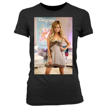 Ashley Tisdale Women's Junior Cut Crewneck T-Shirt