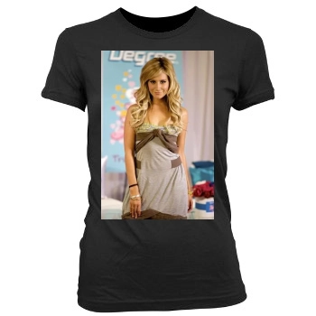 Ashley Tisdale Women's Junior Cut Crewneck T-Shirt