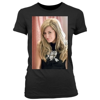 Ashley Tisdale Women's Junior Cut Crewneck T-Shirt