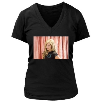 Ashley Tisdale Women's Deep V-Neck TShirt