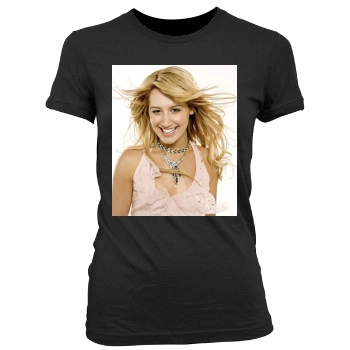 Ashley Tisdale Women's Junior Cut Crewneck T-Shirt