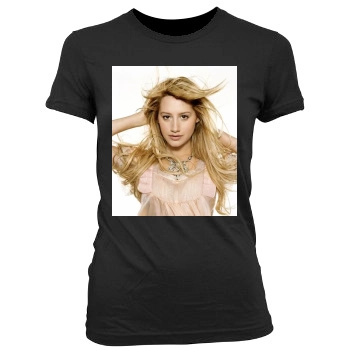 Ashley Tisdale Women's Junior Cut Crewneck T-Shirt