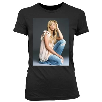 Ashley Tisdale Women's Junior Cut Crewneck T-Shirt