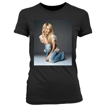 Ashley Tisdale Women's Junior Cut Crewneck T-Shirt