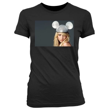 Ashley Tisdale Women's Junior Cut Crewneck T-Shirt