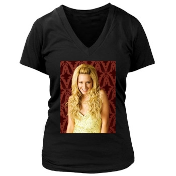 Ashley Tisdale Women's Deep V-Neck TShirt