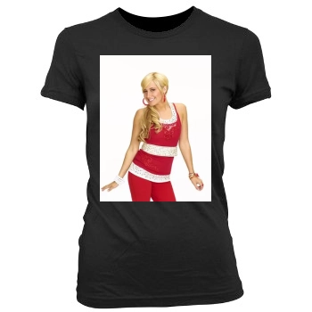 Ashley Tisdale Women's Junior Cut Crewneck T-Shirt