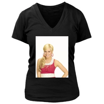 Ashley Tisdale Women's Deep V-Neck TShirt