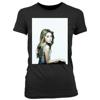 Ashley Tisdale Women's Junior Cut Crewneck T-Shirt