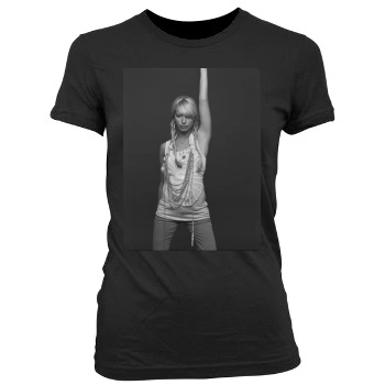 Ashley Tisdale Women's Junior Cut Crewneck T-Shirt