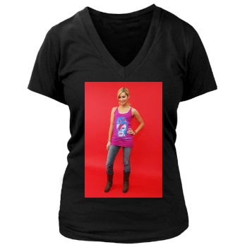 Ashley Tisdale Women's Deep V-Neck TShirt