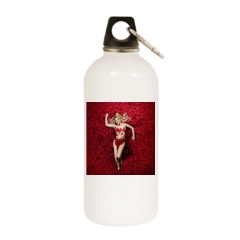 Jeanette Biedermann White Water Bottle With Carabiner