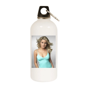 Jeanette Biedermann White Water Bottle With Carabiner