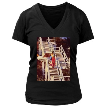 Selena Gomez Women's Deep V-Neck TShirt