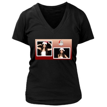 Selena Gomez Women's Deep V-Neck TShirt