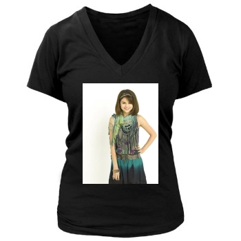 Selena Gomez Women's Deep V-Neck TShirt