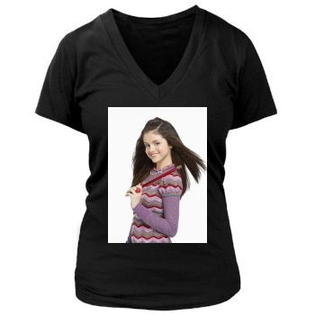 Selena Gomez Women's Deep V-Neck TShirt