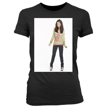 Selena Gomez Women's Junior Cut Crewneck T-Shirt