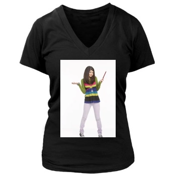 Selena Gomez Women's Deep V-Neck TShirt