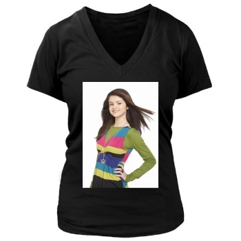 Selena Gomez Women's Deep V-Neck TShirt