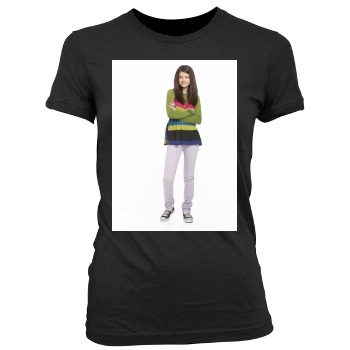 Selena Gomez Women's Junior Cut Crewneck T-Shirt