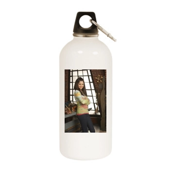 Selena Gomez White Water Bottle With Carabiner