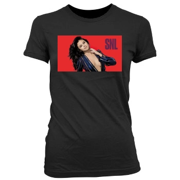 Selena Gomez Women's Junior Cut Crewneck T-Shirt