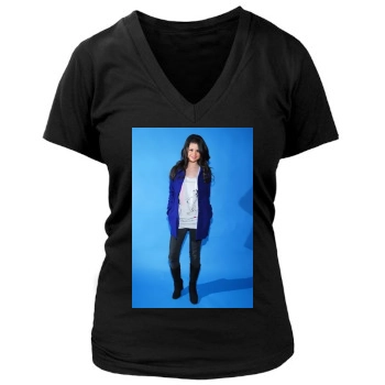 Selena Gomez Women's Deep V-Neck TShirt