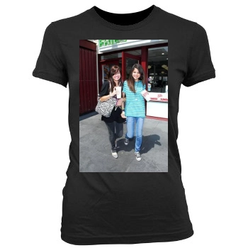 Selena Gomez Women's Junior Cut Crewneck T-Shirt